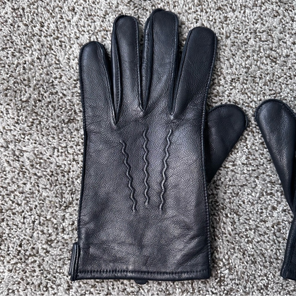 Men’s Soft Genuine Leather Gloves Size Large Cashmere Lined - Picture 3 of 9